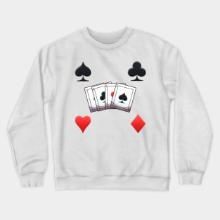 Poker Card Four Aces Suits Crewneck Sweatshirt